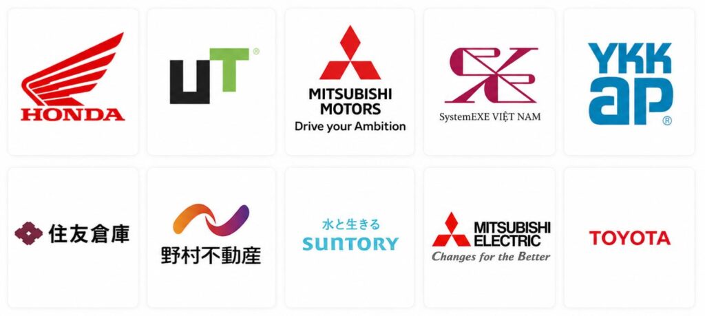 ベトナムファストトラックご利用企業例一部 ベトナムファストトラック|VJP FASTTRACK ベトナムファストトラックご利用企業例一部