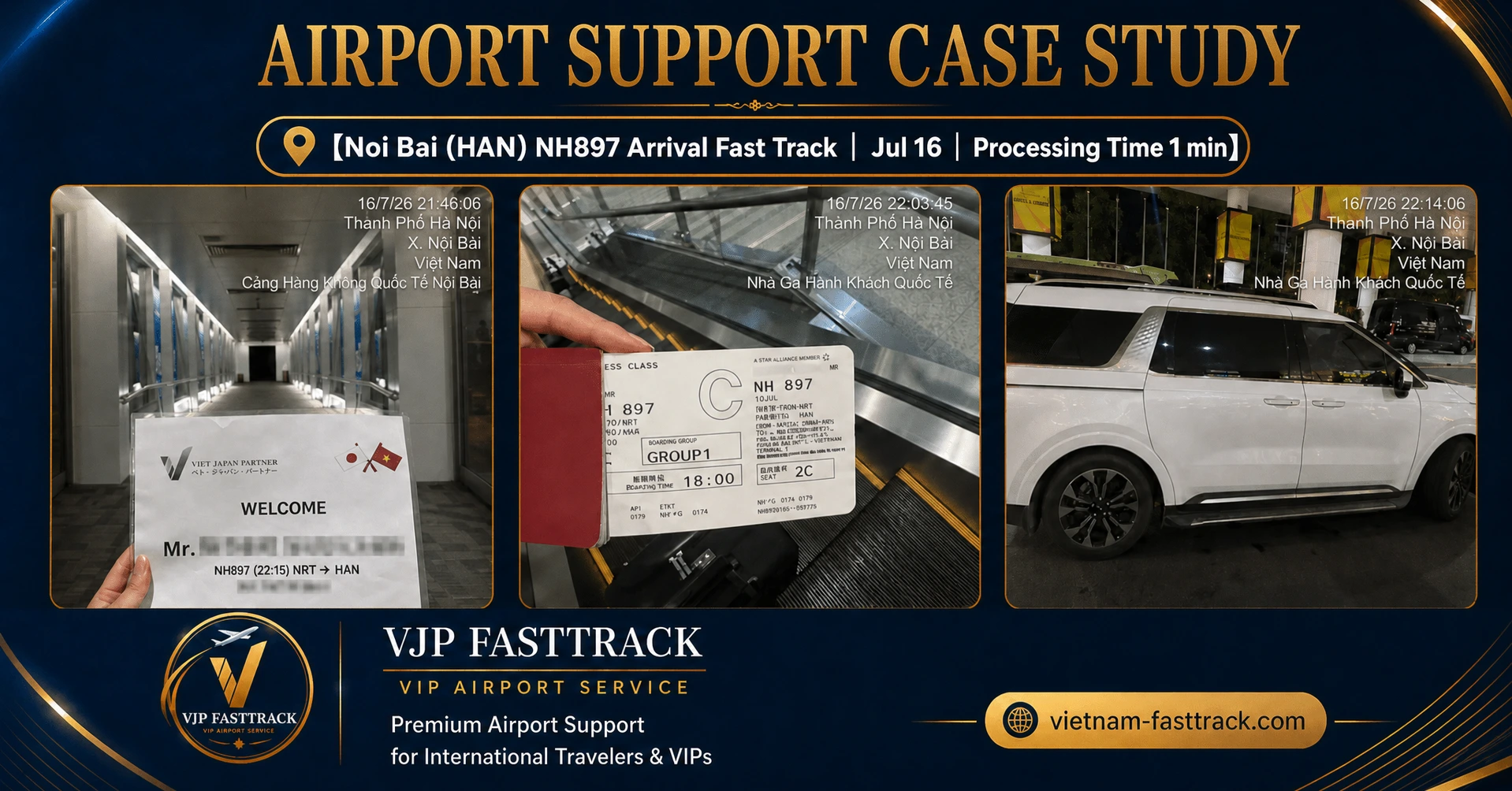 Noi Bai Airport arrival fast track case study for NH897