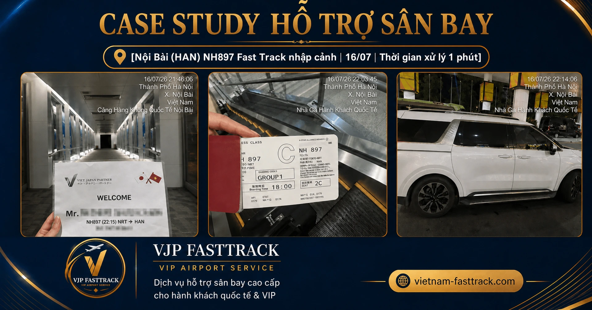 Case Fast Track nhập cảnh sân bay Nội Bài chuyến NH897