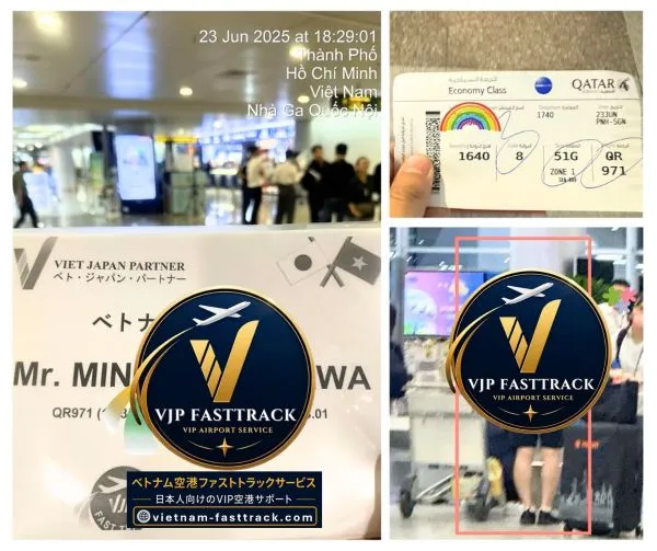 Departure fast track guidance for passengers flying from Ho Chi Minh Tan Son Nhat Airport to Doha on QR971