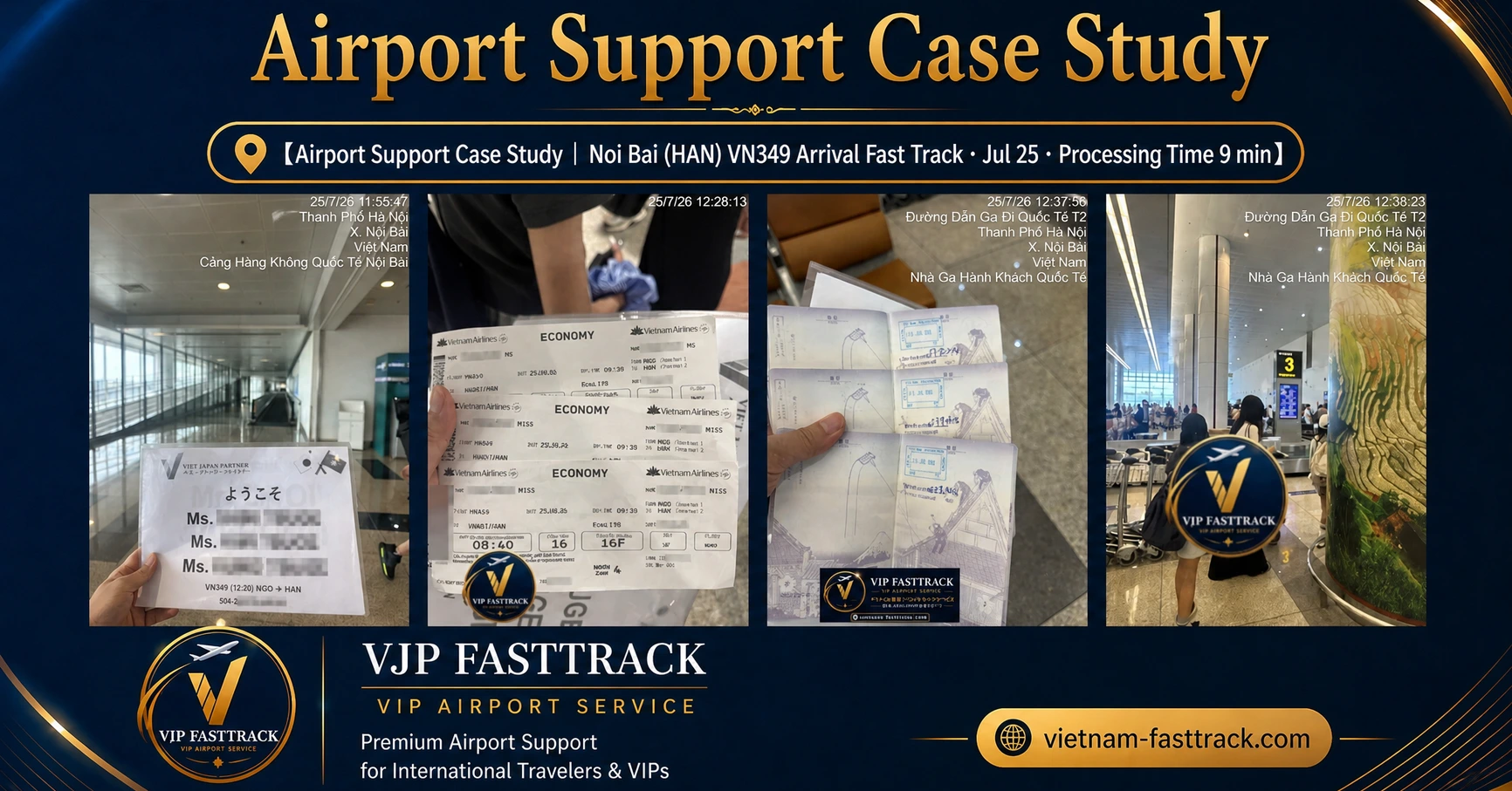 Noi Bai Airport arrival fast track case study for VN349