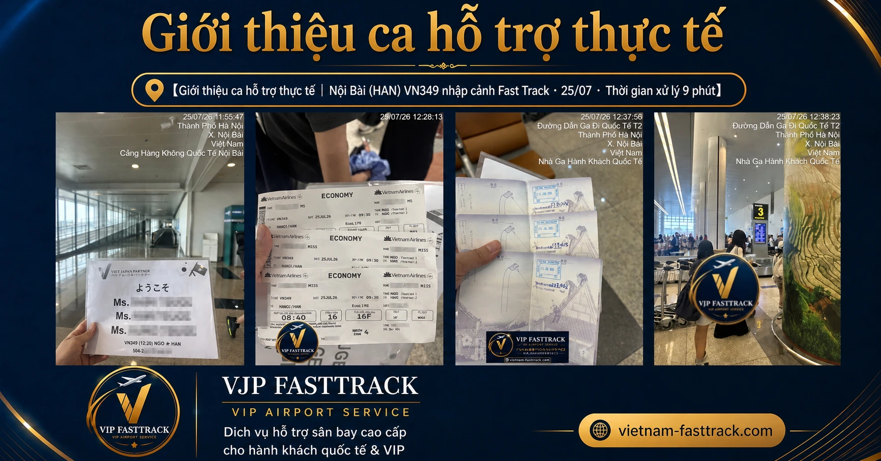 Case Fast Track nhập cảnh sân bay Nội Bài chuyến VN349
