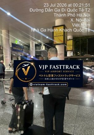 VJP FASTTRACK assisting with baggage and escorting the passenger to a private transfer vehicle at Noi Bai Airport